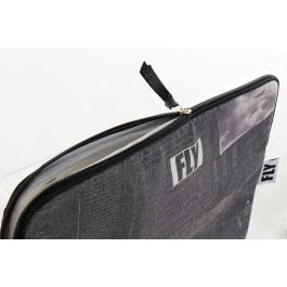 DKD Home Decor Funda iPad Vintage Aviación Blanco Negro de Lienzo y Poliéster 37x28x2 cm (12 Unidades)
