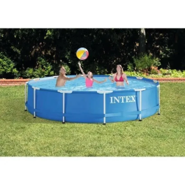 Intex Piscina Kit 28212NP Estructura Metal Tubular Redonda 365.76 x 76.2 cm