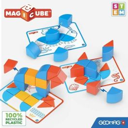 Geomag Bloques Magnéticos Magicube GEO0871772003021 - 16 Piezas Bloques y Tarjetas Educativo Plástico Reciclado