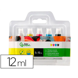 Liderpapel Tempera en tubo de 12 ml estuche de 5 tubos colores primarios surtidos Precio: 6.8486. SKU: B1CJX4CPBM