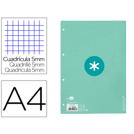 Antartik Recambio A4 80 hojas 90gr cuadro 5 mm 4 taladros 1 banda marco color menta Precio: 2.50000036. SKU: B1JDRF4PGF