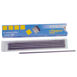 Clipper Minas Grafito HB 2 mm Estuche de 12 Minas