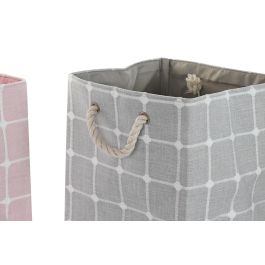 DKD Home Decor Cesta Basicos Gris Beige 30 x 30 x 30 cm (4 Unidades)