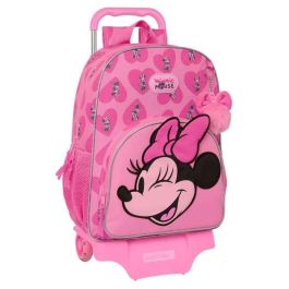 Mochila Escolar con Ruedas Minnie Mouse Loving Rosa 33 x 42 x 14 cm