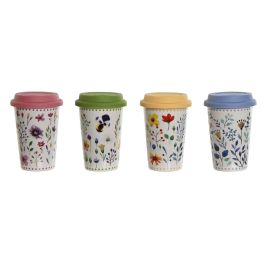 Taza con Tapa DKD Home Decor Multicolor Flores 400 ml (4 Unidades) Precio: 21.88999989. SKU: B1GTERRZ5Y
