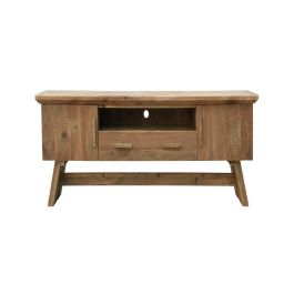 DKD Home Decor Mueble TV Alpino de Madera Reciclada Natural con 1 Cajón, 2 Puertas y 1 Estantería - 180x45x60 cm