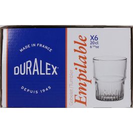 Duralex Set de 6 Vasos Transparentes Apilables 20 cl (12 Cajas)