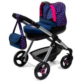 Coche muñecas stule pram azul marino 86x79x42 cm