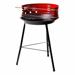 Barbacoa Portátil Aktive Madera Hierro 37,5 x 70 x 38,5 cm (4 Unidades) Rojo