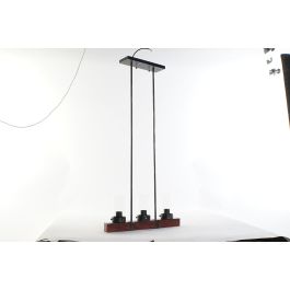 DKD Home Decor Lámpara Techo Loft Marrón Negro Aluminio Cristal 3 Bombillas E27 50x20x11 cm