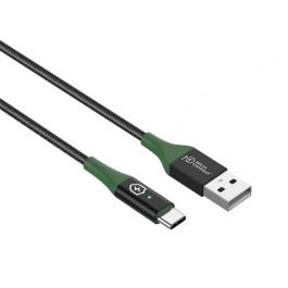 MicroConnect Cable USB-A a USB-C Smart Charge 2m Negro/Verde con Carga Inteligente y Apagado Automático