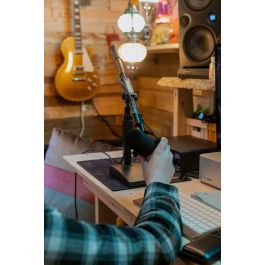 SBG Pie de Micrófono Compacto con Altura Regulable SBG 330-406mm Soporte Escritorio