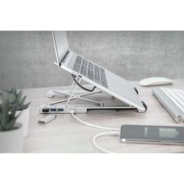 Digitus Soporte Notebook con USB-C Hub 5-Port y Función de Carga PD Plata