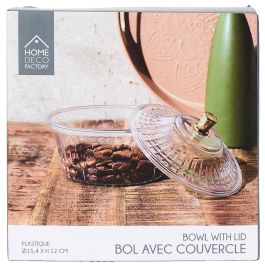 Home Deco Factory Bol con Tapa de Plástico Mirage, Diámetro 15.4 cm