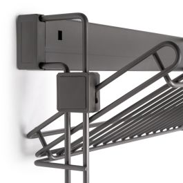 Emuca Zapatero lateral extraíble para armarios y vestidores Quartz, Izquierda, Acero, Titanio