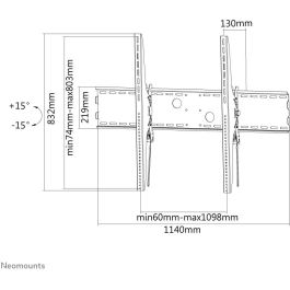 Neomounts Soporte de pared para TV LFD-W2000, inclinable, hasta 100" (254 cm), 125 kg