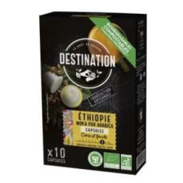 DESTINATION Café Moka Pur Arábica Etiopía Bio, 10 Cápsulas Biodegradables, Sabor Frutal, Intensidad 8/10 Precio: 5.5. SKU: B1923Y6AD2