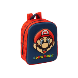 Mochila Escolar Super Mario Rojo Azul marino 22 x 27 x 10 cm Precio: 9.9499994. SKU: B1H2HFLMRT