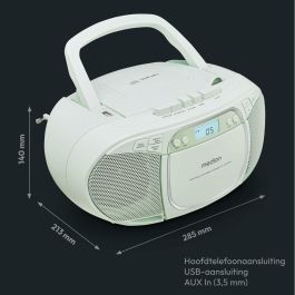 Medion MED4061275227499 Radio CD FM, 2x2.2W RMS, Verde