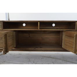 DKD Home Decor Mesa TV de Pino Natural Colección Alpino Chiara Envejecido 180x48x65 cm con 2 Cajones y 4 Puertas