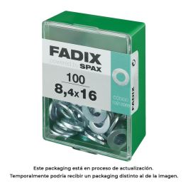 Fadix Arandela Plana de Cinc 8,4x16mm, Caja de 100 Unidades