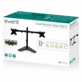 Ewent EW1536 Soporte para Mesa de 2 Monitores hasta 32 Pulgadas, VESA 75x75/100x100, Ajustable en Altura, Inclinación, Rotación y Giro, Ergonomico