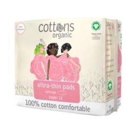 COTTONS Compresa Super Ultrafina con Alas 12 Uds. de Algodón Orgánico, Hipoalergénica para Flujo Abundante Precio: 5.59. SKU: B1838FDM5M