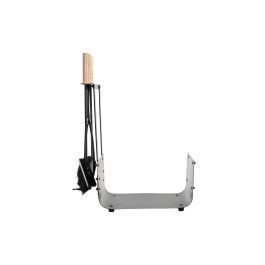 DKD Home Decor Leñera Vintage Negro Natural Acero y Pino Set de 4 11 x 57 x 2.5 cm