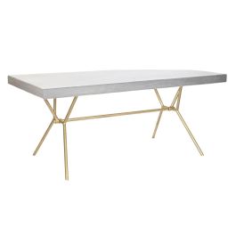 Mesa Comedor Moderno DKD Home Decor Blanco Dorado 90 x 76 x 180 cm Precio: 587.7900006. SKU: S3034469