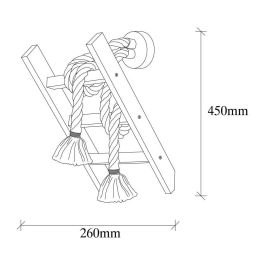 Aplique de Pared de Madera Erebos Yekaterinburg 1 Luz E27 Sin Bombilla [OPV-521SHN2134]