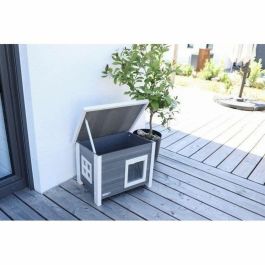 Kerbl KER4018653995341 Casa para Gatos ECO Eli Gris y Blanco – Medidas 57 x 45 x 43 cm
