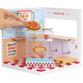 MGA 566069 Miniverse Spaces Starter Pack Pizza - Colección para Crear y Customizar Exposiciones