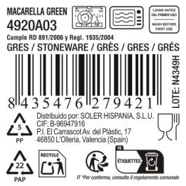 Plato Macarella Green 20,5 cm - Inde (24 Unidades) Plato Macarella Green 20,5 cm - Inde (24 Unidades)