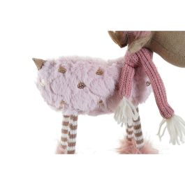 Figura Navidad Fantasia DKD Home Decor Rosa Blanco 20 x 40 x 12 cm (2 Unidades)