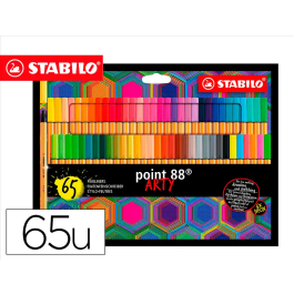 Stabilo Rotulador Point 88 Punta de Fibra Arty Line, Estuche de 65 Unidades, Colores Surtidos, Trazo 0.4 mm Precio: 50.49999977. SKU: B1D45KWNL9