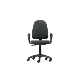 Rocada Silla de Oficina Brazos Fijos Base Nylon Respaldo y Asiento Tela Ignífuga Gris