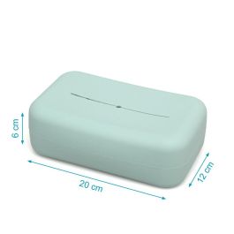 KioKids Porta Toallitas de Silicona Verde Salvia para Bebés 0+ meses - Dispensador con Agujero Inferior y Superior