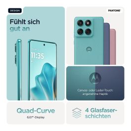 Motorola Edge 60 Fusion Smartphone 5G - 6.67" Pantalla Super HD 120Hz, 256GB Almacenamiento, 8GB RAM, Cámara 50MP, Carga TurboPower 68W, Batería 5200 mAh, Android 15, Color Turquesa