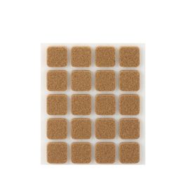 Inofix Plasfix Pack 20 fieltros marrón sintéticos adhesivos 17x17mm, lana acrílica, protegen suelo y silencian ruido