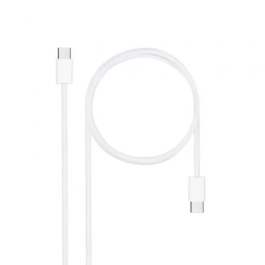 NANO CABLE 10.01.6001-CO Cable USB-C 2.0 Macho a USB-C 2.0 Macho 3A 60W Blanco 1 Metro