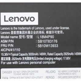 Lenovo Internal lithium-ion battery, 46Wh capacity, 4-cell design, compatible with Lenovo ThinkPad L13 laptops, supports Smart Management Platform. Lenovo Internal lithium-ion battery, 46Wh capacity, 4-cell design, compatible with Lenovo ThinkPad L13 laptops, supports Smart Management Platform.