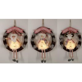 DKD Home Decor Decoración Colgante Navidad Alpina con LED y Ratán, 10 x 38 x 37 cm, Funciona con 3 Pilas LR44 (3 Unidades) Precio: 34.49226. SKU: B1CPR45X9W