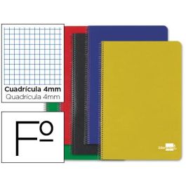 Cuaderno Espiral Liderpapel Folio Tapa Dura 80H 60 gr Cuadro 4 mm Con Margen Colores Surtidos 10 unidades