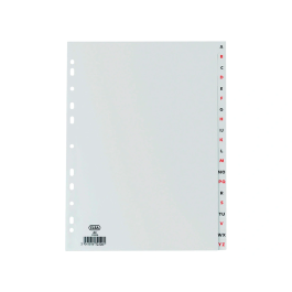 Elba Separadores Alfabéticos A-Z de Plástico Multitaladro Folio Gris 120 Micras