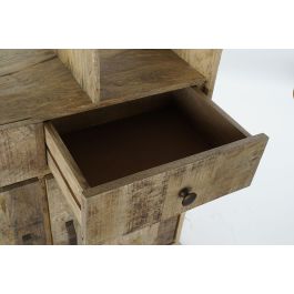 DKD Home Decor Estanteria Cottage Estilo Rústico Natural Mango y Metal 95 x 44 x 172 cm con 2 Cajones y 2 Puertas