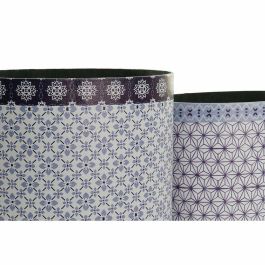 DKD Home Decor Papelera Sixties Diseño Retro, Set de 2 Unidades, en Lienzo y Madera, Colores Azul y Blanco, Dimensiones 23x35.3x31.5 cm DKD Home Decor Papelera Sixties Diseño Retro, Set de 2 Unidades, en Lienzo y Madera, Colores Azul y Blanco, Dimensiones 23x35.3x31.5 cm