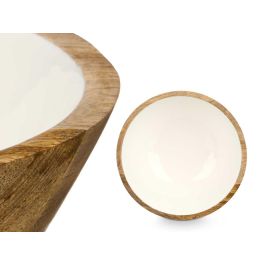 Bol de Madera Mango Blanco 24 cm - Giftdecor (6 Unidades) Bol de Madera Mango Blanco 24 cm - Giftdecor (6 Unidades)