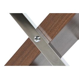 DKD Home Decor Mesa Centro Moderno Marron Oscuro Plateado Acero MDF 120 x 60 x 42 cm