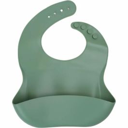Thermobaby AAAMI10102 Set de 2 Baberos de Silicona 1 Verde Cactus + 1 Gris
