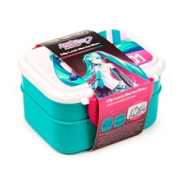Puckator Sandwichera con Cubiertos Hatsune Miku - Fiambrera de Polipropileno sin BPA